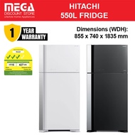 HITACHI R-VG690P7MS 550L 2-DOOR FRIDGE | Top Freezer | Inverter | 3 Ticks