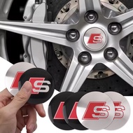 4Pc 56mm Car Wheel Center Hub Cap Rim Cover Emblem Stickers For Audi sline Rs A4 B7 B8 B9 A3 8P 8V 8