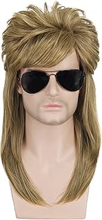 Ruina Mullet Wigs for Men 70s 80s Costume Wig Cute Synthetic Wigs for Fancy Party Halloween (Light Blonde) R036LGD