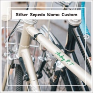 Stiker Nama Custom Sepeda Lipat listrik MTB Tanda Tangan