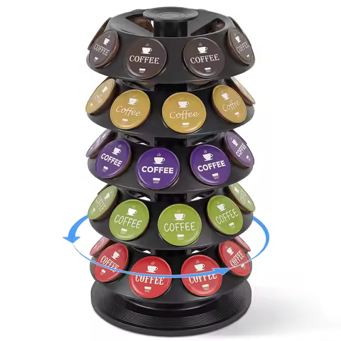 Coffee Pod Holder 360° Rotating Coffee Pod Storage Stand Non Slip 40 Capsule Coffee Pod Storage Rack