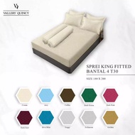 Live - Vallery Quincy King B4 Bed Sheet 180x200x30 4 Pillows 2 Bolsters - Plain Embossed Motif