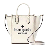 กระเป๋าถือ Kate Spade แท้ ทรง Tote หนังแท้ หนังนิ่ม มีสายยาว สะพายเฉียงได้ ปรับได้ น่ารักมาก Kate Spade K7295 Pebbled Leather Ella Mini Tote  Parchment