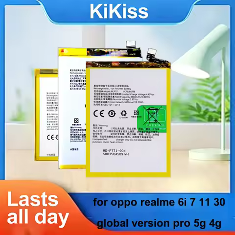 Mobile Phone Battery Reliable Power BLP771 BLP807 BLPA15 5000mAh For Oppo Realme 6I 7 11 30 Global V