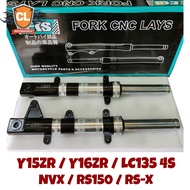 Y15ZR / Y16ZR / LC135 4S / NVX / RSX / RS150 EKS CNC FORK LAY - SILVER EDITION