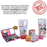 Paket 4 in 1 Fair & Lovely Dan Paket Make Up Eyeshadow Dompet REVLON 5 in 1 - Facial Foam - Pelembab