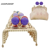 121GVPLDSHOP Purse Clasp Frame, Square Candy Color Purse Frame Kiss Clasp, Metal Purse Frame