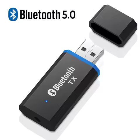 Car Bluetooth 5.0 Transmitter Audio Adapter TX For TV PC Headphones 3.5MM Jack AUX USB Stereo Music 
