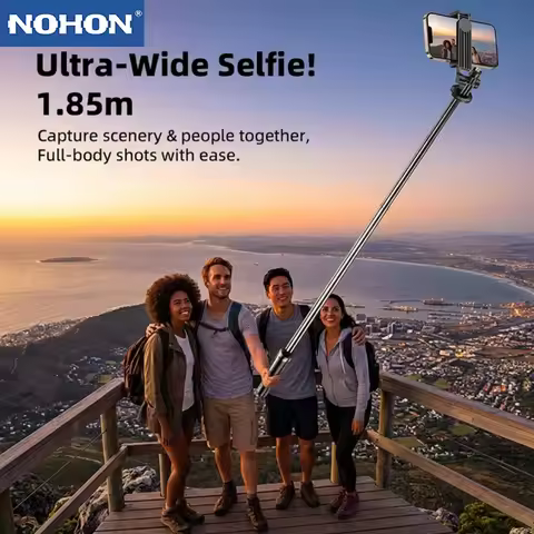 NOHON Selfie Stick Travel Tripod for Cell Phone with Remote Control And Phone Holder Extendable Self