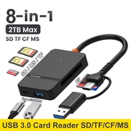 8 In 1 USB C CF Card Reader USB 3.0 Type CTF CF MSD Memory Card Reader OTG USB Card Reader Adapter S