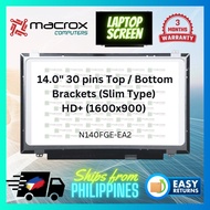 Laptop Screen 14.0" 30 pins Top / Bottom Brackets (Slim Type) HD+ (1600x900) N140FGE-EA2 REV.C2, N14