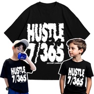 Boxy fit Oversized Tshirt Hustle 365/7 White Kids