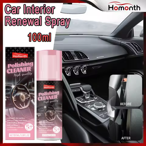 Homonth Car Interior Cleaner Spray 100ml Leather Conditioner Dashboard Protectant Restorer Auto Deta