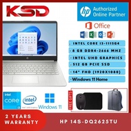 HP 14s-dq2625TU 6N1S1PA Natural Silver Laptop | i3-1115G4 | 8GB RAM 512GB SSD | 14" FHD I W11 | MS O