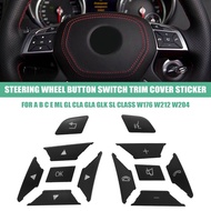 Car Steering Wheel Button Switch Trim Cover Sticker for Mercedes Benz a B C E Ml Gl Cla Gla Glk Sl Class W176 W212 W204