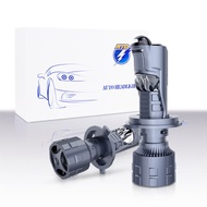 Lampu LED Kereta Lensa Bi-LED H4 H7 Corak Matriks Lampu Mata Ikan Ultra-Terang Bersepadu Lampu Tingg
