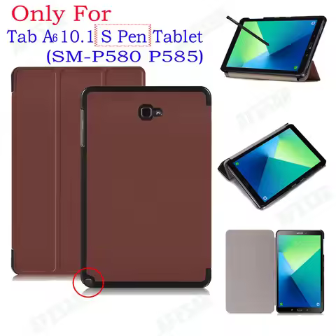 For Samsung Galaxy 2016 Tab A6 10.1 With S Pen Tablet Case, UltraSlim Flip Cover Case For SM-P580 P5