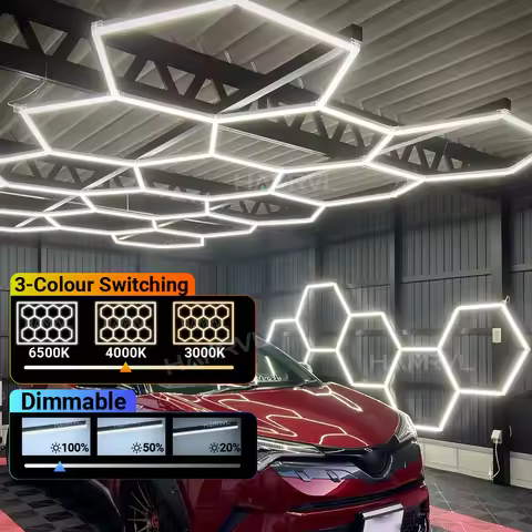 3000K-6000k Dimmable Hexagon LED Natural Lighting for Garage Lights Home Ceiling large Honeycomb Lam
