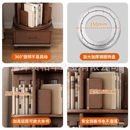 Movable Bookshelf Floor Storage Rack Shelf Children's Bookcase Living Room Solid Wood 360 Degree Rot