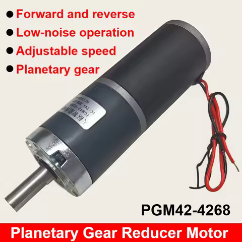 1pc 42mm DC gear motor PGM42-4268 planetary gear 12V 24V steel pipe large torque adjustable low-spee