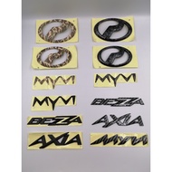Premium Finishing Logo Emblem Perodua with Adhesive Tape / Matt Black / Frosted Carbon / Cammo / Car