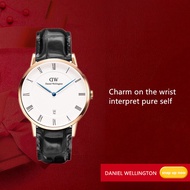 （สาขาของแท้）daniel wellington นาฬิกาข้อมือ หญิง  นาฬิกาdw นาฬิกาผู้ชาย DAPPER Series เข็มสีน้ำเงิน ปฏิทิน เนื้อหนัง นาฬิกาผู้ชาย 38MM  แท้100% นาฬิกา