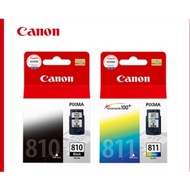 ✁ตลับหมึกแคนนอน canon 811 color สี 810 black ดำ ของแท้ใหม่100% จากศูนย์ มีกล่อง IP2770/ IP2772/ MP23