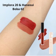 Paket Ombre Implora Lip Cream 20 Red Gala & Hanasui Boba 02 Brown Sugar