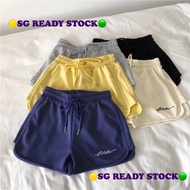 SG stock Women embroidery home casual shorts rubber exercise pants