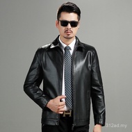 Musim Gugur Musim Sejuk Jaket Kulit Lelaki Baharu dengan Bulu, Kolar Kulit, Kot Motosikal, Jaket Kul