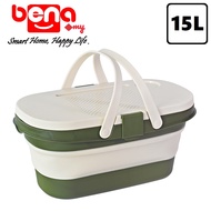 15L Rectangular Plastic Foldable Bucket / Foldable Pail / Water Bucket / Storage Box / Picnic Basket