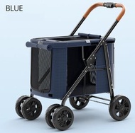 ONE - BB車,寵物手推車（藍色-M碼)【不能分離-可折疊】