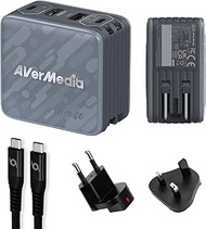AVerMedia Capture Card for Streaming, 1080p60 HDMI, Portable Charger for Nintendo Switch, 100W GaN F