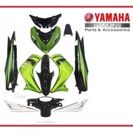COVER SET LC135 V1/BODY SET LC 135 V1 ORIGINAL HLY GREEN  BLACK/HIJAU HITAM  (FREE STICKER INSALLATI