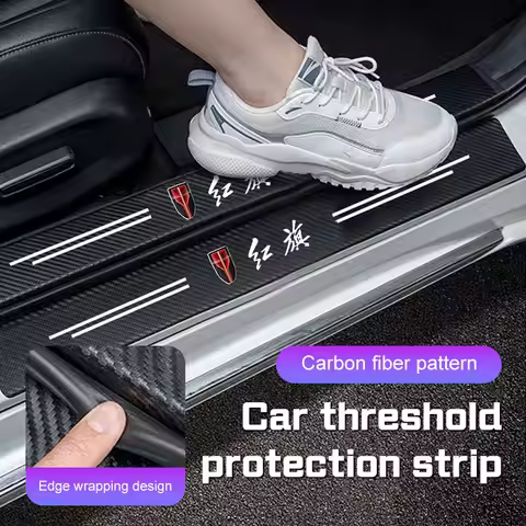 Car Threshold Strip Carbon Fiber Sticker For Hongqi HS5 H5 H6 H9 E-QH5 HS7 E-HS9 H7 E-HS3 HQ9 LS5 Do