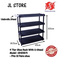 Twins Dolphin 4 Tier Shoe Rack With U-Stand GH219/4 (FOR HOME & OFFICE USE)