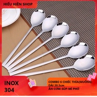 [HCM]SET 6 Muỗng-Thìa INOX SUS 304-  Ăn Cơm Người Lớn - Muỗng INOX 304 Hàn quốc- 6 Chiếc Thìa Thép K