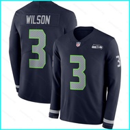 JX1 NFL Seattle Seahawks Jersey Football Long Sleeve T Shirts Wilson Tee Player Edition Plus Size XJ