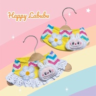 手工圍巾，黃色款-Happy Labubu