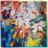 100% Mulberry Silk Scarf Women's Scarf Square Long Turban Shawl and Shawl, Artist Series Gifts