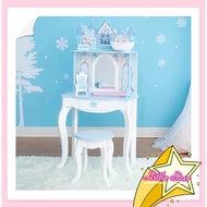 Wooden Toys - Frozen Makeup Table with Chair / Mainan Makeup Budak Perumpuan