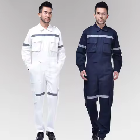 2025 New Men Work Clothing Reflective Strip Coveralls Working Overalls Windproof Road Safety Uniform