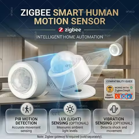 Zigbee 3.0 PIR Motion Sensor Human Movement Detector Illuminance Vibration Sensor 3 In 1 Home Assist