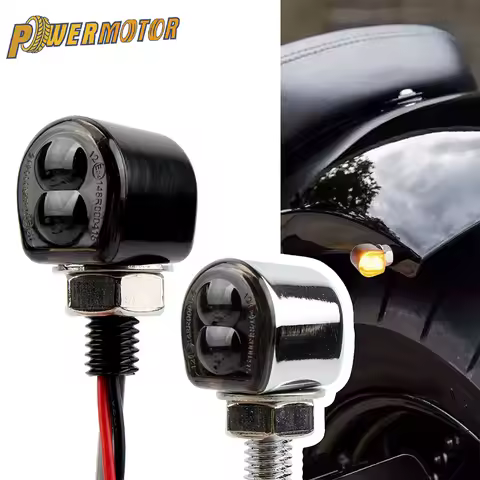 Motorcycle LED Turn Signal Light 8mm Motor Flashing Led Signal 12V Fit For Harley Sportster 883 Iron