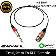 kabel jack canon xlr female 3pin to akai trs 6,5mm stereo 2 meter