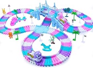 Tracks Car Toys Set for 3+ Year Old Girls Kids,241PCS Pink Train Set Toys for 4 Year Old Girls with 