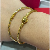Emas 375 9K Gold Gelang Pendora Bangle Pendora Plain Bracelet Keras Luxury