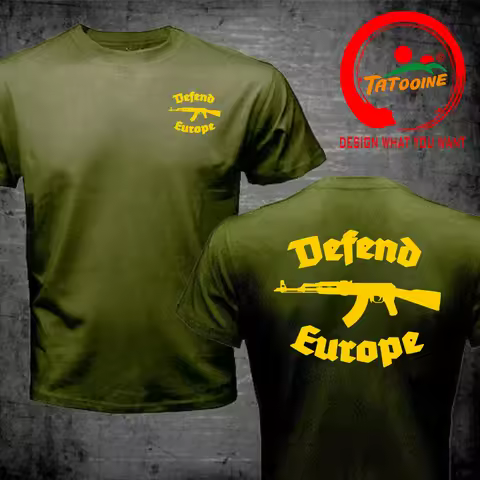 Defend Europe T Shirt Immigrant Islam Custom Design AK 47 AK47 Print Tee shirt For Men Women Cool Te