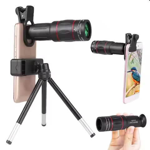 18/36/64X Telephoto Phone Lens with Tripod Universal External Zoom Camera Lens Long Focus Telephoto 