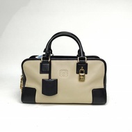 LOEWE Amazona29Bag黑白牛皮金扣手提包